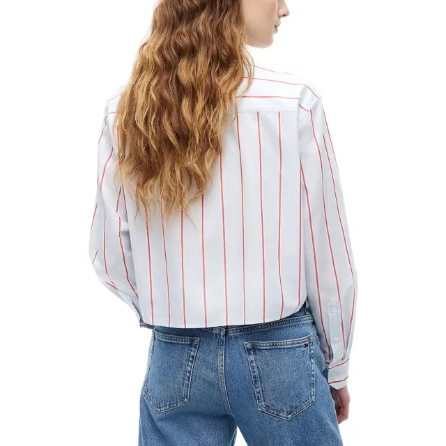 TommyHilfiger γυναικείο ριγέ crop πουκάμισο DW0DW22943-1 2