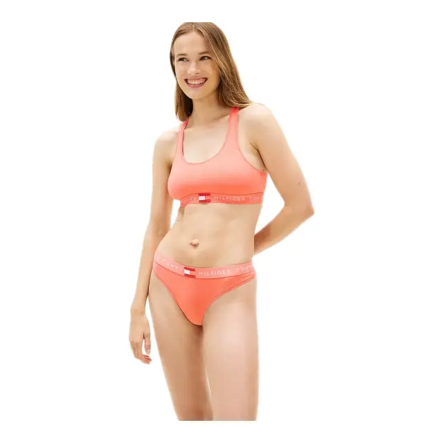 Tommy Hilfiger Γυναικείο String Classic Thong Repeat Logo Waistband, Χρώμα Peach Dusk 3