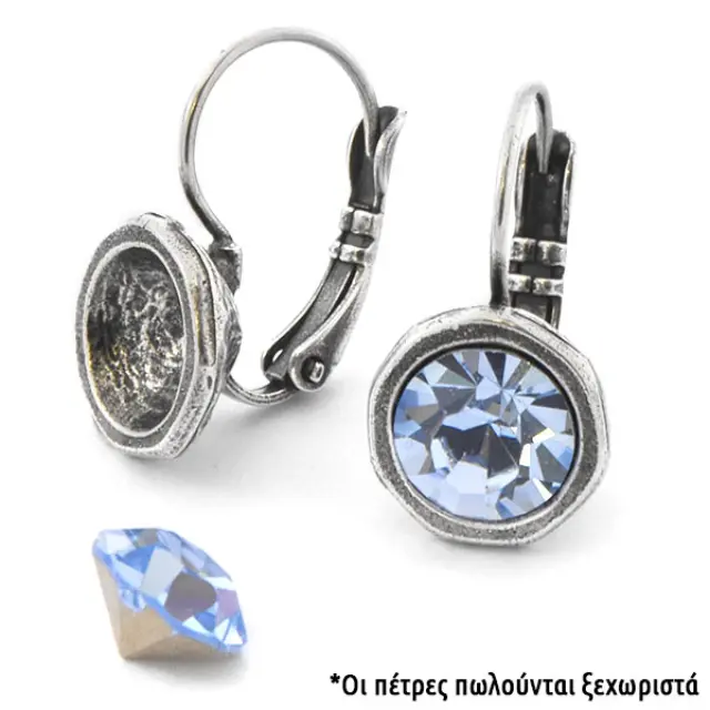 Σκουλαρίκι με Καστόνι για Swarovski 1088 SS39 - Antique Silver - 2τεμ