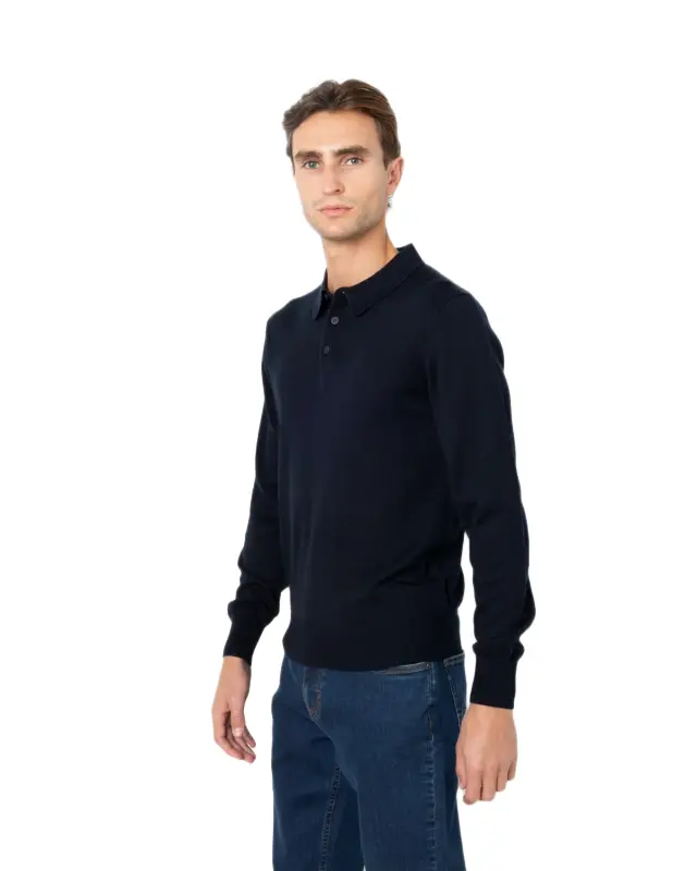 The Bostonians Merino ανδρική πλεκτή μπλούζα πόλο regular fit 3MP1001-3 2