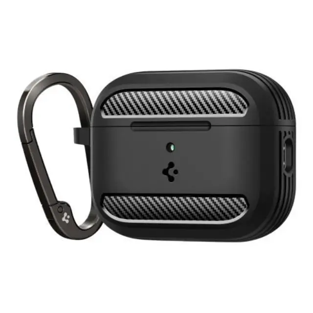 Θήκη Σιλικόνης Spigen Apple AirPods Pro 3 με Γάντζο Rugged Armor Μαύρο N69468