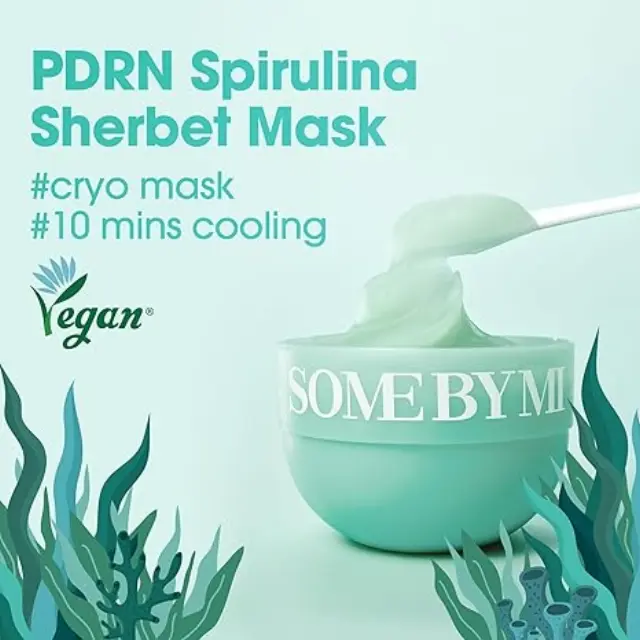 Some By Mi Spirulina PDRN Soothing Sherbet Mask - Καταπραϋντική μάσκα προσώπου με δροσερό αποτέλεσμα 10 τμχ x 1g 2