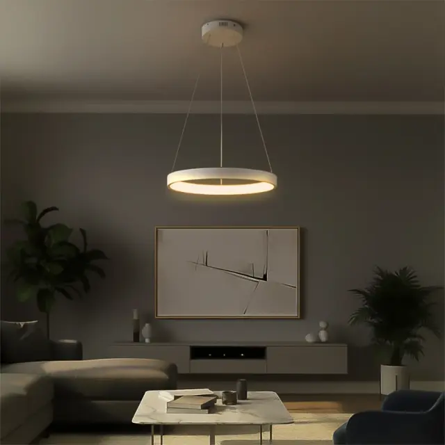 NEMESIS LED Κρεμαστό Φωτιστικό Οροφής Λευκό 45Watt CCT Dimmable Φ60cm KLV-101-0209