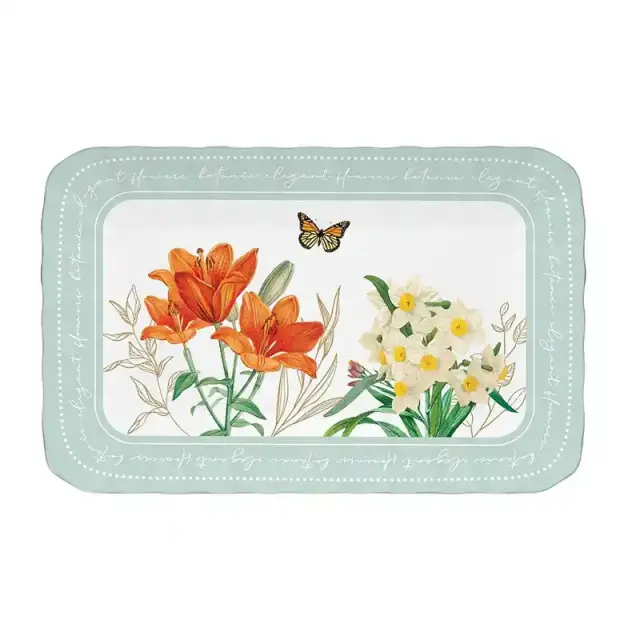 Easy Life Πιατέλα Πορσελάνης Royal Blossom 20x13cm Πολύχρωμο