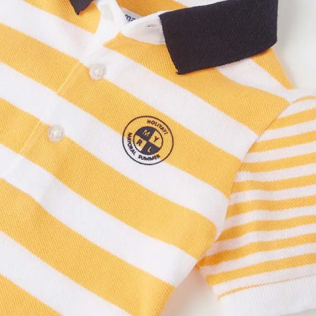 Baby 6 μηνών έως 4 ετών Πόλο κοντομάνικο ρίγες μανταρίνι - 12M 2