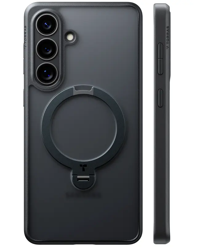 Torras Ostand Q3 Spin, obsidian black - Samsung Galaxy S26 3