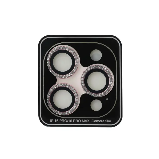 Guess Fixed Glitter Protective Lens for iPhone 16 Pro/16 Pro Max Pink 2