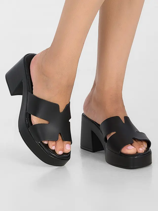 Comodissima Πέδιλα Γυναικείο δέρμα Μαύρο COM/338055 NERO 2