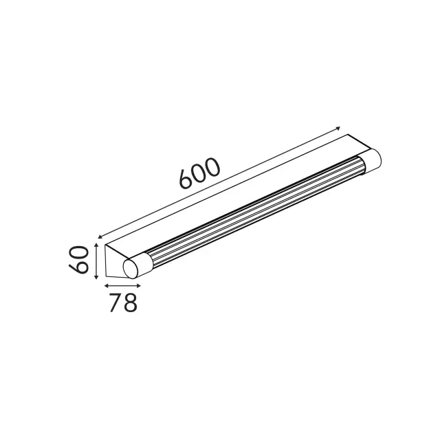 IMPERIAL-ΦΩΤΙΣΤΙΚΟ ΕΠΙΤΟΙΧΙΟ ΜΠΡΟΝΖΕ ΑΛΟΥΜΙΝΙΟΥ LED SMD 12W 3000K 540LM IP44 600x78x60mm / BD374600WBR 2
