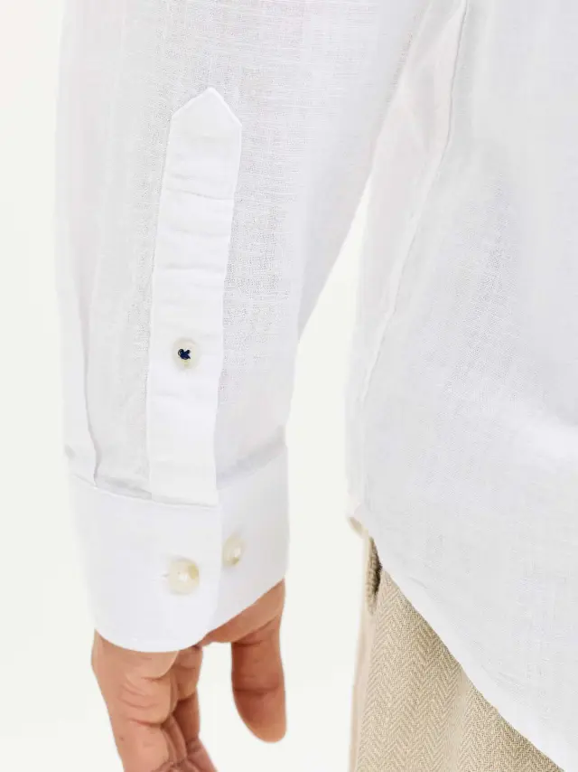 JJESUMMER LINEN BLEND TUNIC SHIRT L/S SN White 2