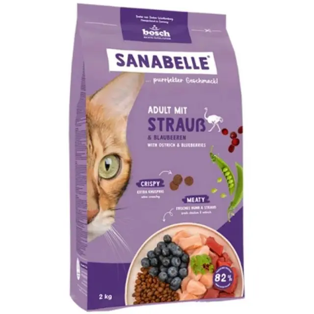 Sanabelle Low Grain Cat Adult με Στρουθοκάμηλο 2Kg Μονόχρωμο