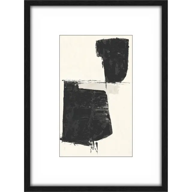 Πίνακας τοίχου Obraz COAL 105‑9828 60x80 minimal wall art Άσπρο Μαύρο Μπεζ