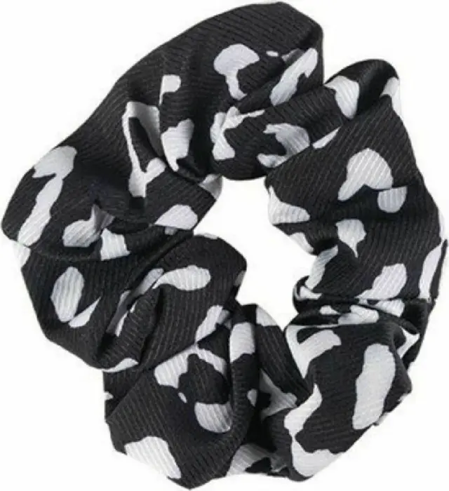 Medisei Dalee Hair Scrunchie Μαύρο με Άσπρες Στάμπες 1τμχ
