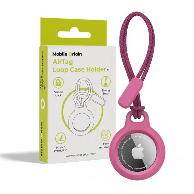 Mobile Origin Airtag Loop Case Holder A1, pink