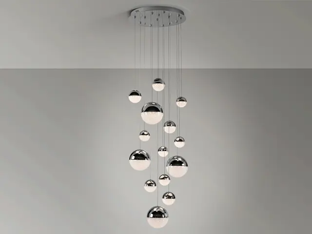 Sphere 793269GD LED Κρεμαστό Φωτιστικό 14 Φώτων Ø60 Dimmable με Τηλεχειριστήριο | Chrome 3000K 5502lm Χρώμιο 2