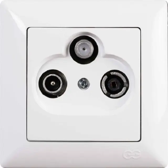 Πρίζα TV-R διέλευσης. YGP012 λευκό VISAGE (Στη τιμή του διακόπτη δε συμπεριλαμβάνεται το πλαίσιο)