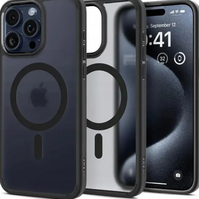 Spigen® Ultra Hybrid™ (MagFit) ACS08134 iPhone 16 Pro Case – Frost Black