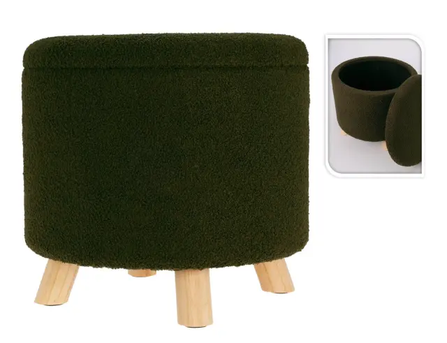 Σκαμπό Home & Styling Collection με αποθηκευτικό χώρο και διαστάσεις 40x37cm - Olive Green AAK400240 2