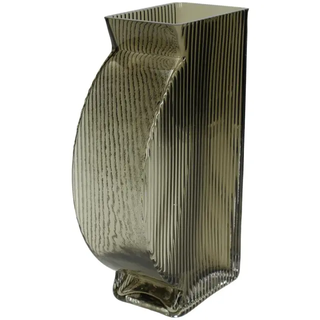 Βάζο Καφέ Γυαλί 12x6x20cm 2