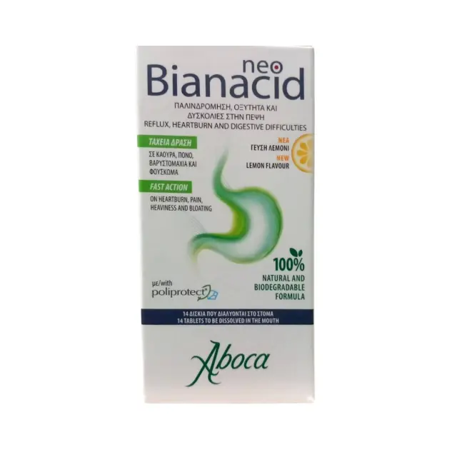 Aboca Neo Bianacid Lemon Flavor 14tabs