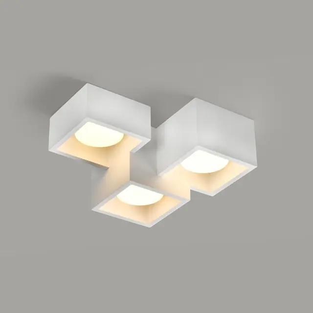 AcaLights ΓΥΨΙΝΟ 3 ΤΕΤΡΑΓΩΝA Φ/Σ ΟΡΟΦΗΣ ΦΥΣΙΚΟ 215*165*110 GENI 3*GX53 2