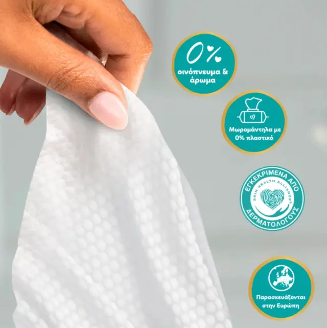 Pampers Promo Pack Aqua Soft Touch, Πακέτο Βρεφικά Μωρομάντηλα με Σύνθεση 99% Νερό, 15×60, 900τμχ 2