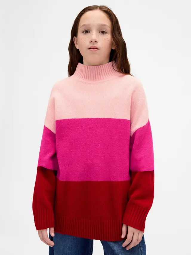 Παιδικό CashSoft Stripe Tunic Πουλόβερ Pink stripe