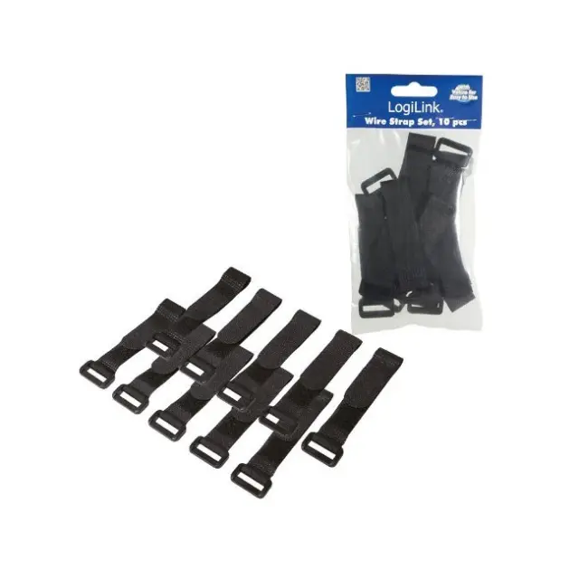 LogiLink Velcro Δεματικά Καλωδίων 150x20mm 10pcs Black (KAB0056)