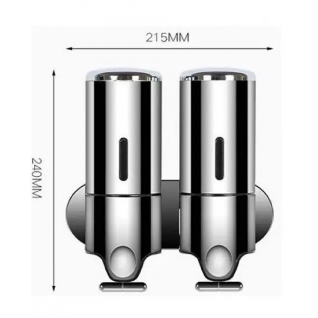 Επιτοίχια σαπουνοθήκη τοίχου διπλή γκρι- Soap dispenser inox 500ml x2 SD-2500 3