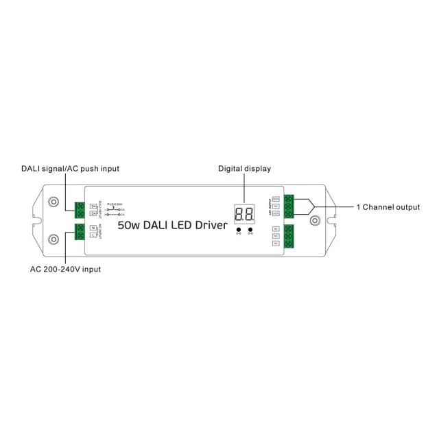 Τροφοδοτικό DALI 50W 200-240VAC ντιμαριζόμενο IP20 Άσπρο 2