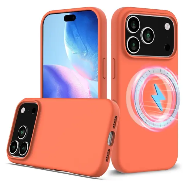 Θήκη Σιλικόνης με MagSafe για iPhone 17 Pro/18 Pro-Orange OEM