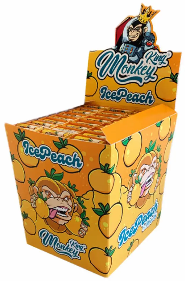 Monkey King Χαρτάκια Peach Ice - King Size Slim με Τζιβάνα 32φ. 2
