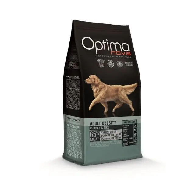 Optima Nova Adult Obesity Chicken & Rice Ξηρά Τροφή Σκύλου με Κοτόπουλο & Ρύζι 2kg