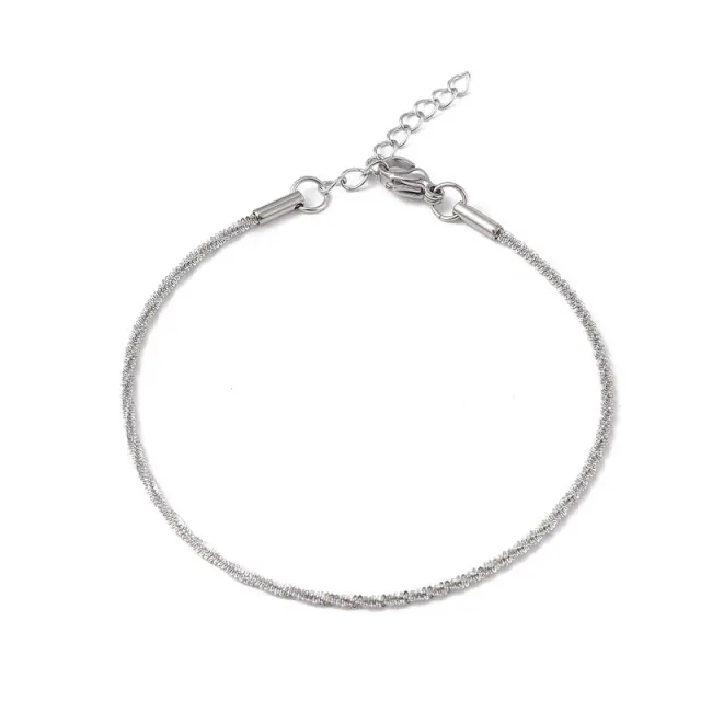 Αλυσίδα Βραχιόλι Bone Rope 18.4cm Έτοιμο με Κούμπωμα Καβουράκι - Ανοξείδωτο Ατσάλι 304 - 1τεμ