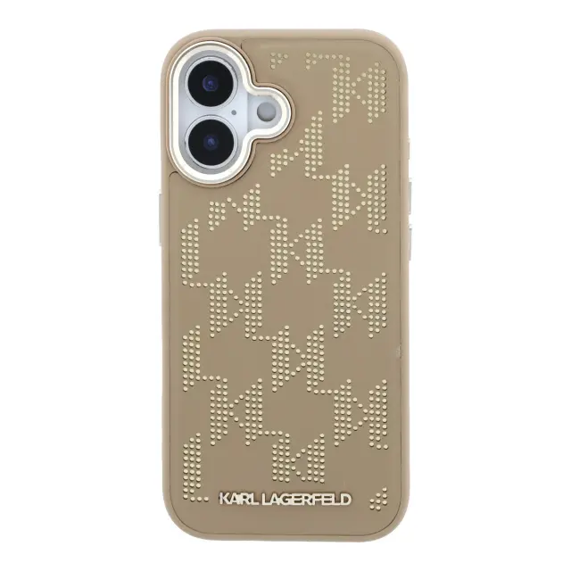Karl Lagerfeld PU Perforated Monogram MagSafe Case for iPhone 17 Beige 3