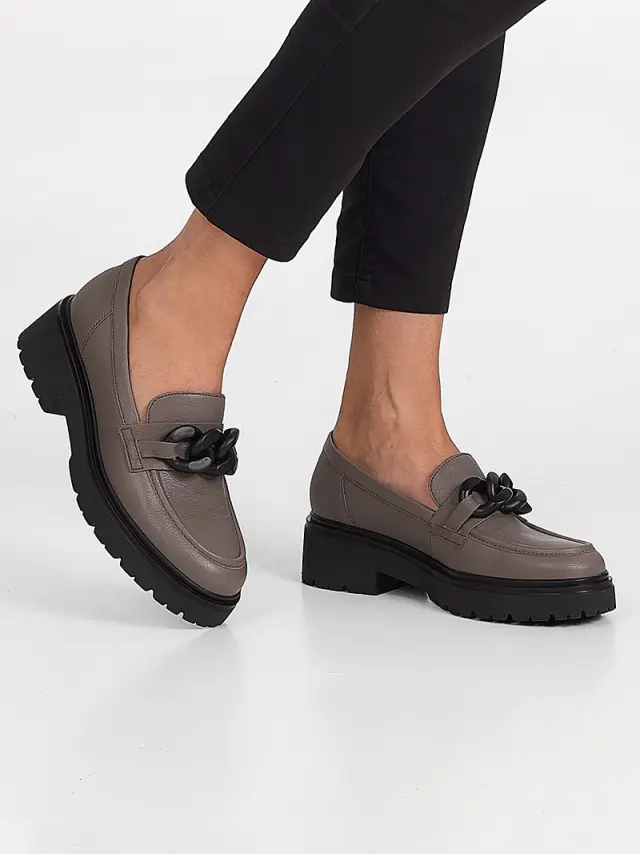 Gabor Μοκασίνια-Loafers Γυναικείο δέρμα Γκρί GAB/95230 28-TAUPE - 38 2