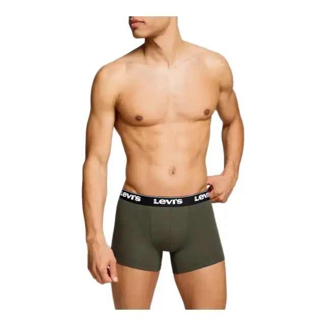 Levi's Ανδρικό Boxer Repeat Logo Brief - Τριπλό Πακέτο, Χρώμα Khaki Combo 2