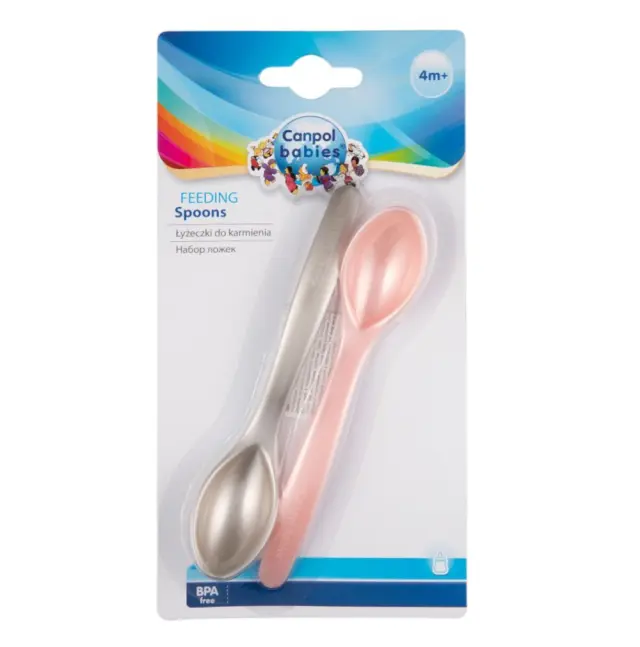 Κουταλάκια Σετ 2τμχ +4m Canpol Pink 59/582 3