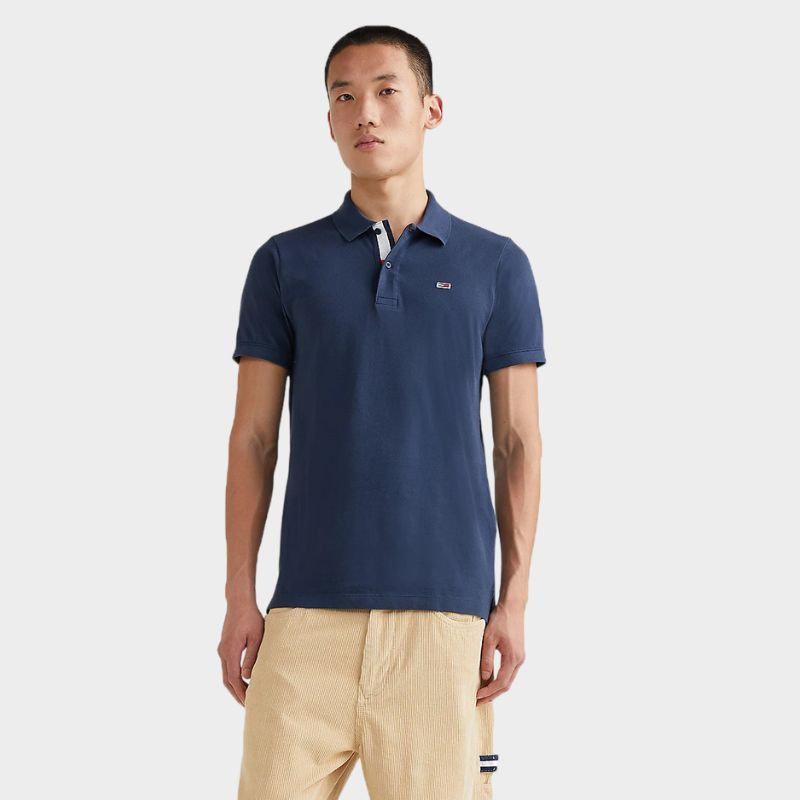 Tommy Hilfiger - Ανδρικό Κοντομάνικο Polo Placket Slim Fit DM0DM15370-C87 Μπλε Ναυτικό - 2XL