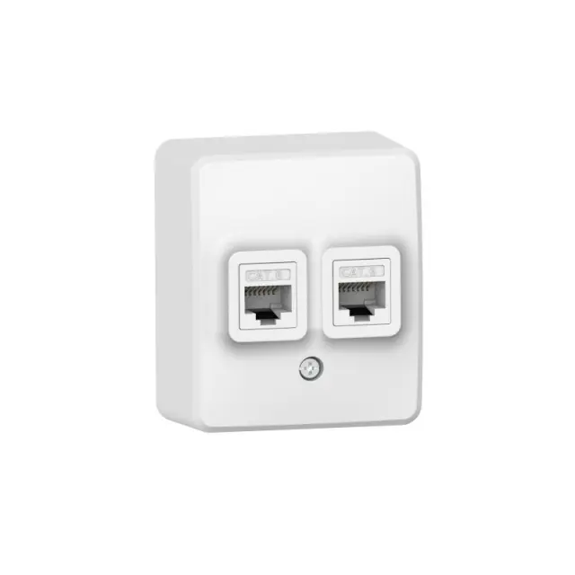 MURATA ΔΙΠΛΗ ΠΡΙΖΑ ΔΙΚΤΥΟΥ ΕΠΙΤΟΙΧΗ 2XRJ45 CAT6 UTP ΛΕΥΚΗ IP20 / 1000223301