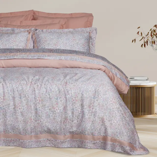 Σετ Σεντόνια 240x270 Υπέρδιπλα Executive Das Home 1707 Pink Χωρίς Λάστιχο100% Tencel