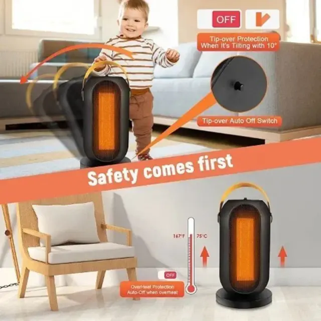 Andowl Αερόθερμο 1800W 220V Q-N779 - Electric Heater 0751134 2