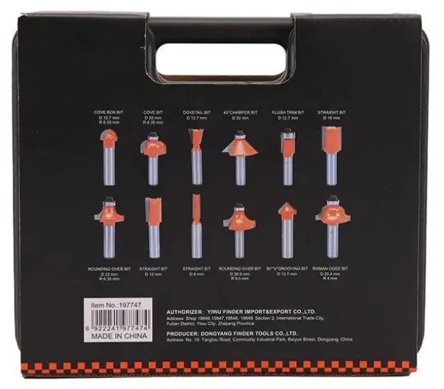 Σετ φρέζες ξύλου για ρούτερ - 12pcs - Φ6mm - Finder - 197747 3