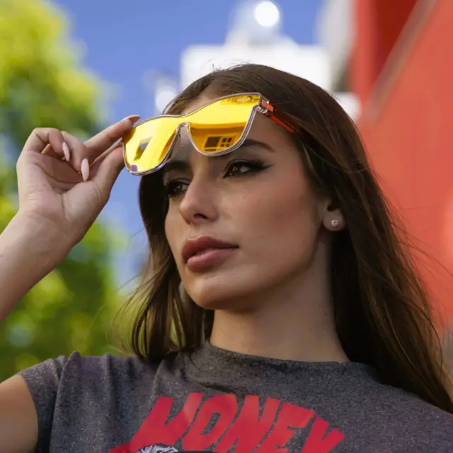Ghetto Cat Eye Sunglasses ClearOrange Frame For Women 2