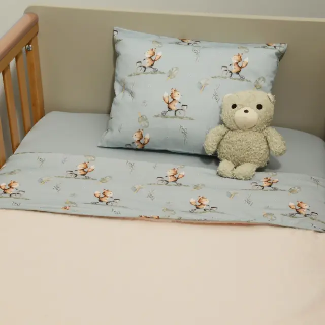 Minky ΝEW Κουβέρτα Κούνιας Διπλής Όψης 100x150 Des -429 Oliver Baby