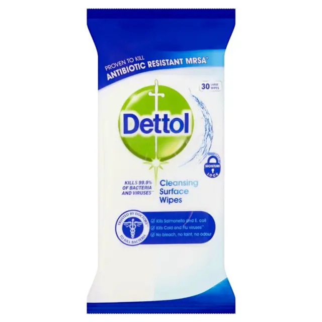 Υγρά Μαντηλάκια Επιφανειών DETTOL Antibacterial 30Τμχ