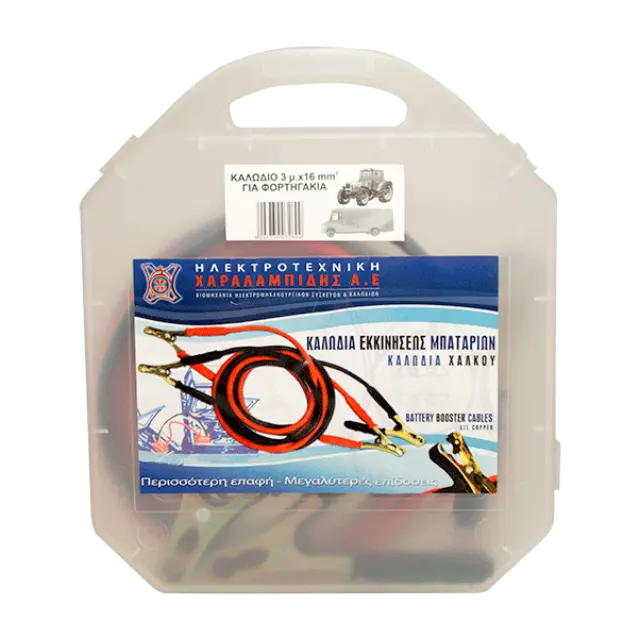 ELECTROTECHNIKI ΣΕΤ ΚΑΛΩΔΙΑ ΜΠΑΤΑΡΙΩΝ 3MΧ16MM ΜΕ ΒΑΛΙΤΣΑ 2