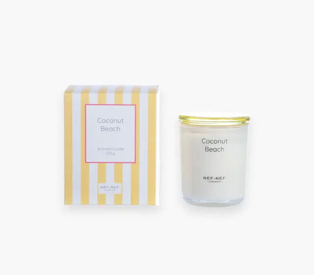 Nef-Nef Homeware Αρωματικό Κερί Coconut Beach 270gr Κίτρινο