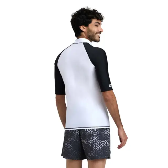 Arena Men's Shortsleeve Graphic UV Protection Rash Vest Tee Άσπρο - Μαύρο 006292-150 (Arena) - Small 2