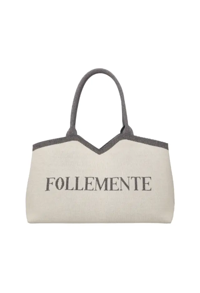 LE PANDORINE - Nina shopping bag in gold geometric fabric